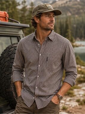 Men's Columbia Long-Sleeve Check Button-Up Shirt